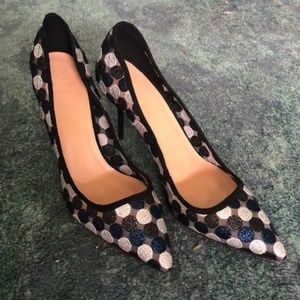 J Crew Stiletto Heels Polka Dot 8